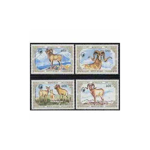 4 عدد تمبر حیوانات حفاظت شده - قوچها - مغولستان 1987 4 عدد تمبر حیوانات حفاظت شده - قوچها - مغولستان 1987