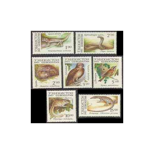 6 عدد تمبر حیوانات - ازبکستان 1993 