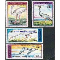4 عدد تمبر پرندگان آبزی - مغولستان 1990