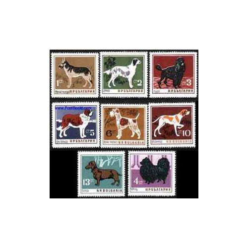 8 عدد تمبر سگها - بلغارستان 1964