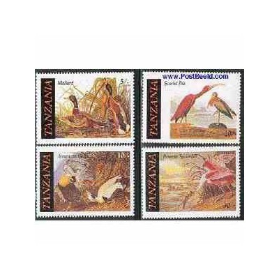 4 عدد تمبر پرندگان  - تانزانیا1986