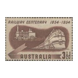 1 عدد تمبر صدمین سالگرد راه آهن، 1854-1954 - استرالیا 1954