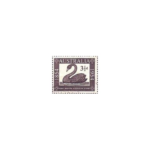 1 عدد تمبرصدمین سالگرد اولین تمبر استرالیای غربی - استرالیا 1954