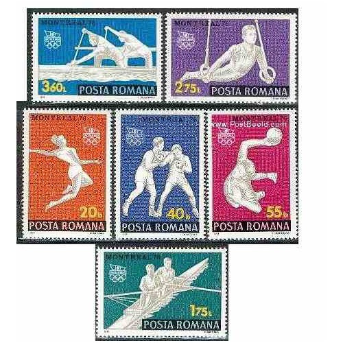 6 عدد تمبر المپیک مونترال کانادا - رومانی 1976