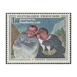 1 عدد تمبر تابلو اثر دائومیر - فرانسه 1966