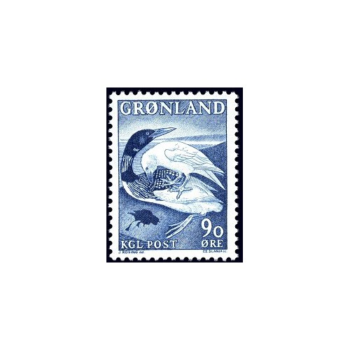 1 عدد تمبر افسانه گرینلند "لون و کلاغ" - گرین لند 1967 قیمت 2.2 دلار