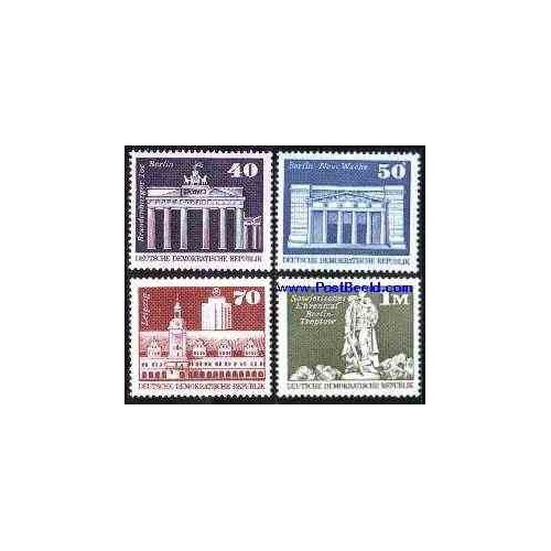 4 عدد تمبر سری پستی - معماری - جمهوری دموکراتیک آلمان 1973