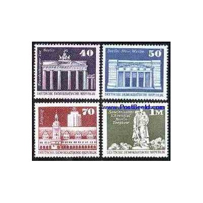 4 عدد تمبر سری پستی - معماری - جمهوری دموکراتیک آلمان 1973