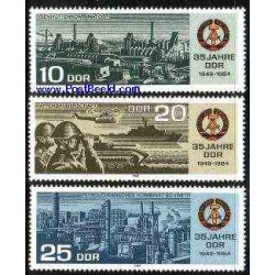 3 عدد تمبر 35 امین سالگرد استقلال - جمهوری دموکراتیک آلمان 1984