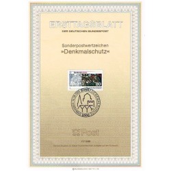 برگه اولین روز انتشار تمبر حفاظت از ساختمان ها - جمهوری فدرال آلمان 1986