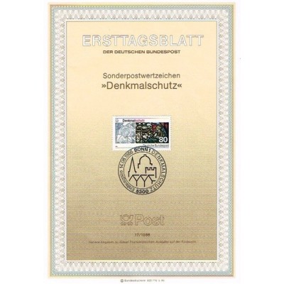 برگه اولین روز انتشار تمبر حفاظت از ساختمان ها - جمهوری فدرال آلمان 1986