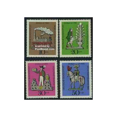 4 عدد تمبر جوانان - اسباب بازیهای حلبی - جمهوری فدرال آلمان 1969
