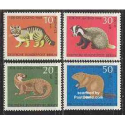 4 عدد تمبر جوانان - حیوانات - برلین آلمان 1968