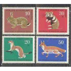 4 عدد تمبر جوانان - حیوانات - برلین آلمان 1967
