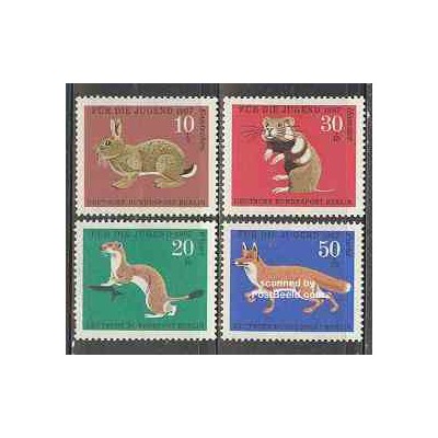 4 عدد تمبر جوانان - حیوانات - برلین آلمان 1967