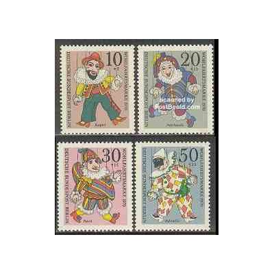 4 عدد تمبر عروسکهای خیمه شب بازی - برلین آلمان 1970