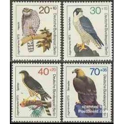 4 عدد تمبر جوانان - پرندگان - برلین آلمان 1973
