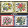 4 عدد تمبر رفاه اجتماعی - گلها - برلین آلمان 1974