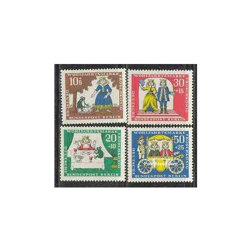 4 عدد تمبر رفاه اجتماعی - افسانه پریان - برلین آلمان 1966