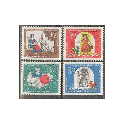 4 عدد تمبر رفاه اجتماعی - افسانه پریان - برلین آلمان 1967