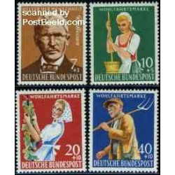 4 عدد تمبر رفاه اجتماعی - کشاورزان - جمهوری فدرال آلمان 1958