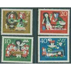 4 عدد تمبر رفاه اجتماعی - افسانه پریان - جمهوری فدرال آلمان 1962