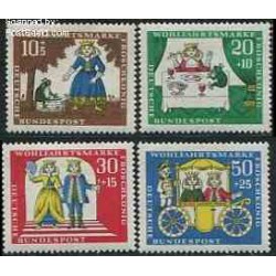 4 عدد تمبر رفاه اجتماعی - افسانه پریان - جمهوری فدرال آلمان 1966