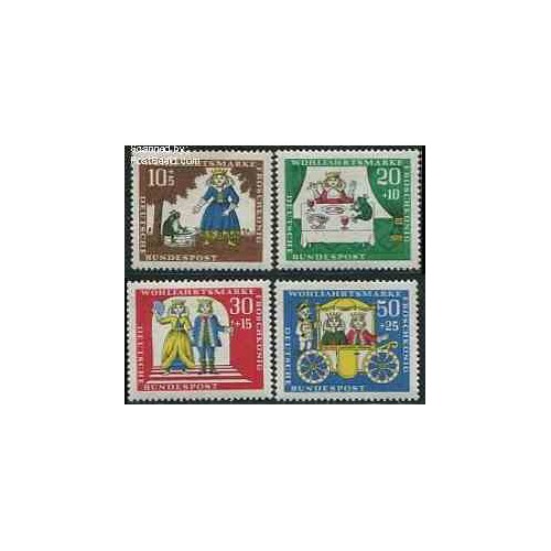 4 عدد تمبر رفاه اجتماعی - افسانه پریان - جمهوری فدرال آلمان 1966