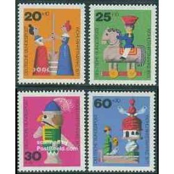 4 عدد تمبر رفاه اجتماعی - اسباب بازیهای چوبی - جمهوری فدرال آلمان 1971
