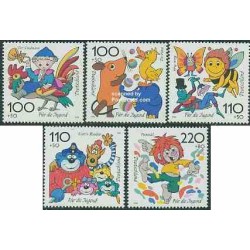 5 عدد تمبر جوانان - کارتون نیک و نیکو - جمهوری فدرال آلمان 1998