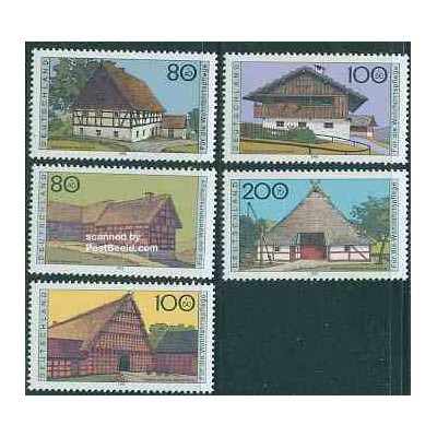 5 عدد تمبر خانه های مزرعه - جمهوری فدرال آلمان 1995