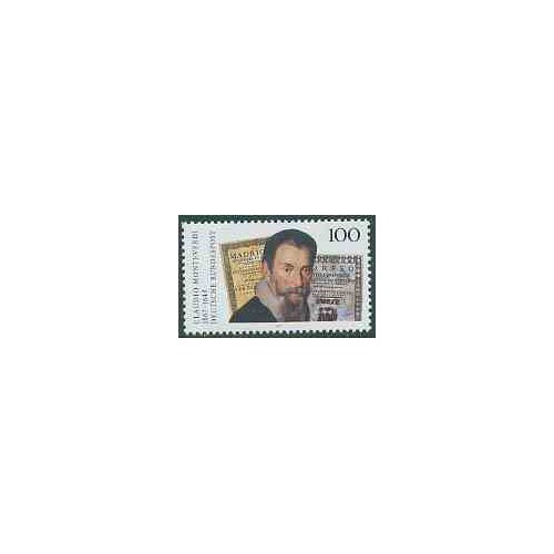 1 عدد تمبر کلودیو مونته وردی - آهنگساز ایتالیائی - جمهوری فدرال آلمان 1993 1 عدد تمبر کلودیو مونته وردی - آهنگساز ایتالیائی - جمهوری فدرال آلمان 1993