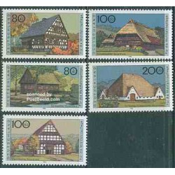 5 عدد تمبر خانه های مزرعه - جمهوری فدرال آلمان 1996