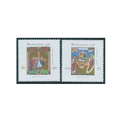 2 عدد تمبر کریستمس - جمهوری فدرال آلمان 1996