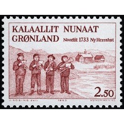 1 عدد تمبر دویست و پنجاهمین سالگرد سکونتگاه "نیو هرنهوت".  - گرین لند 1983