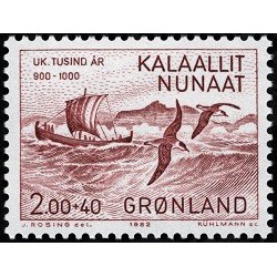 1 عدد تمبر کشف گرینلند توسط اریک رد - گرین لند 1982