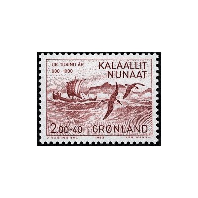 1 عدد تمبر کشف گرینلند توسط اریک رد - گرین لند 1982