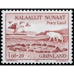 1 عدد تمبر اکتشافات سرزمین پیری - گرین لند 1981