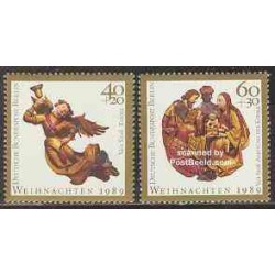 2 عدد تمبر کریستمس - برلین آلمان 1989 قیمت 4 دلار