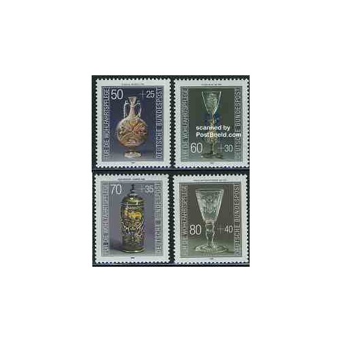 4 عدد تمبر رفاه اجتماعی - هنر شیشه گری - جمهوری فدرال آلمان 1986