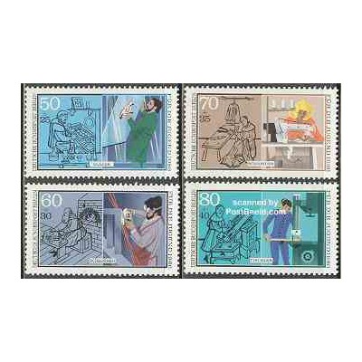 4 عدد تمبر جوانان - صنایع دستی - برلین آلمان 1986 قیمت 7 دلار