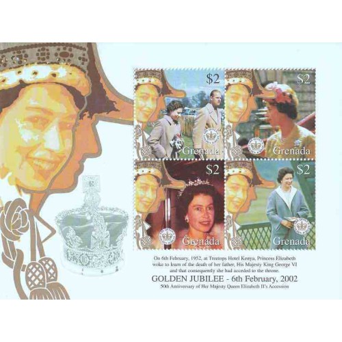 سونیرشیت پنجاهمین سالگرد تولد ملکه - گرنادا 2002 سونیرشیت پنجاهمین سالگرد تولد ملکه - گرنادا 2002