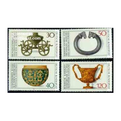 4 عدد تمبر باستانشناسی - اشیاء هنری - جمهوری فدرال آلمان 1976