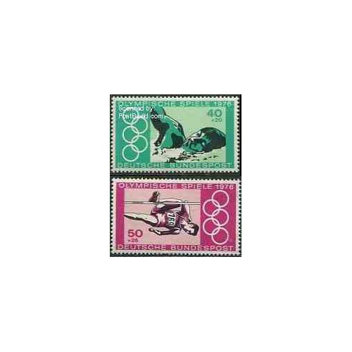 2 عدد تمبر بازیهای المپیک مونترال - جمهوری فدرال آلمان 1976