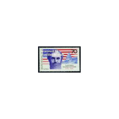 1 عدد تمبر دویستمین سالگرد بیانیه استقلال  آمریکا - کارل شورز - سیاستمدار - جمهوری فدرال آلمان 1976