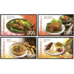 4 عدد تمبر غذاهای سنتی اندونزی- B-اندونزی 2008