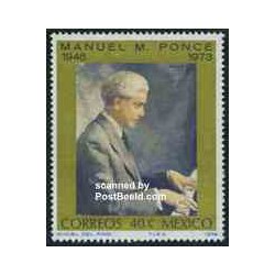 1 عدد تمبر مانوئل پونسه - آهنگساز فعال قرن بیستم - مکزیک 1974