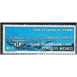 1 عدد تمبر روز مهندسین - مکزیک 1974
