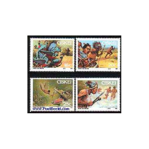 4 عدد تمبر افسانه سایکولوم - آفریقای جنوبی 1987