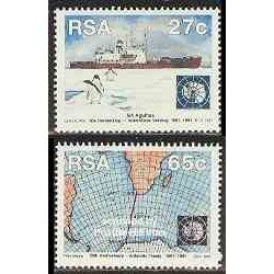 2 عدد تمبر عهدنامه قطب جنوب - آفریقای جنوبی 1991